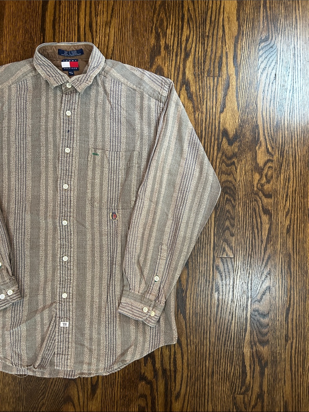Vintage 90s Tommy Hilfiger Striped Dress Shirt - Picture 4 of 8